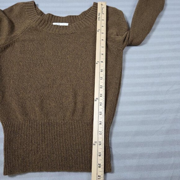 Vince Sweater Womens Small Brown 100% Cashmere Ribbed Hem Long Sleeve Knit - Picture 7 of 9